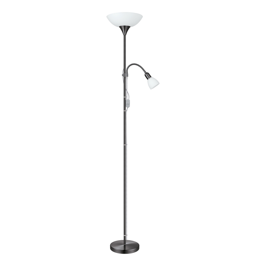 Eglo - Stajaća lampa 1xE27/60W/230V + 1xE14/25W/230V crni krom