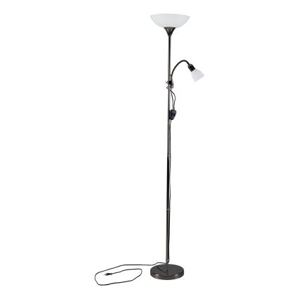 Eglo - Stajaća lampa 1xE27/60W/230V + 1xE14/25W/230V crni krom