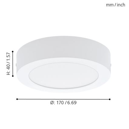 Eglo 94072 - LED Stropna svjetiljka FUEVA 1 LED/10,89W/230V