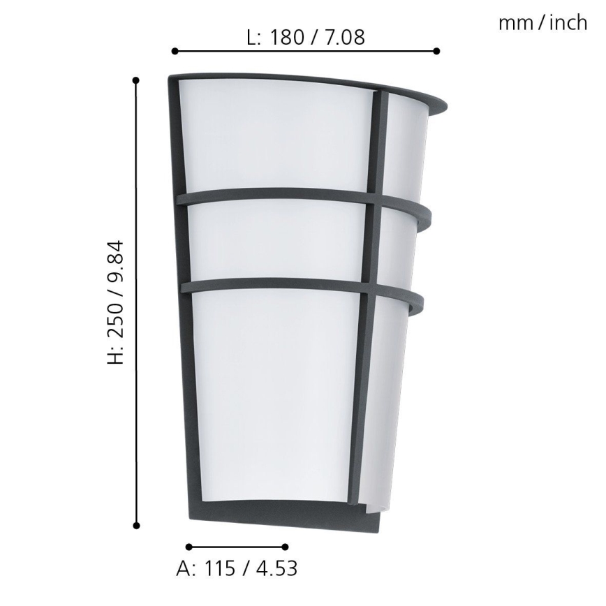 Eglo 94138 - LED vanjska zidna svjetiljka BREGANZO 2xLED/2,5W/230V IP44