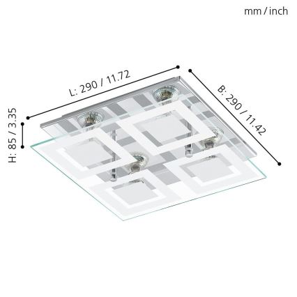 Eglo - LED stropna svjetiljka 4xGU10-LED/3W/230V