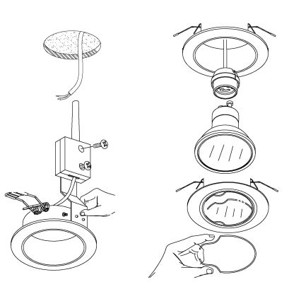 Eglo - SET 3x LED Ugradna svjetiljka PENETO 3xGU10-LED/3W/230V