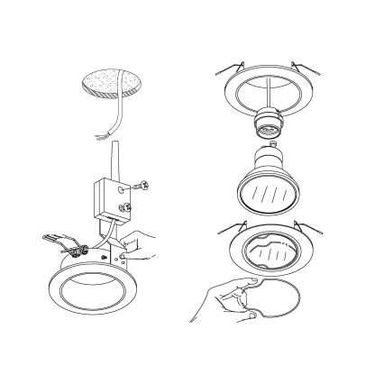 Eglo - SET 3x LED Ugradna svjetiljka PENETO 3xGU10-LED/3W/230V