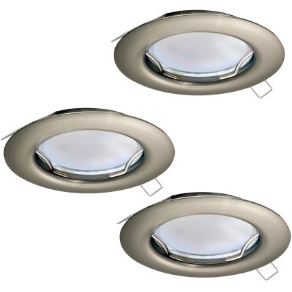 Eglo - KOMPLET 3x LED ugradna stropna svjetiljka PENETO 1xGU10-LED/3W/230V