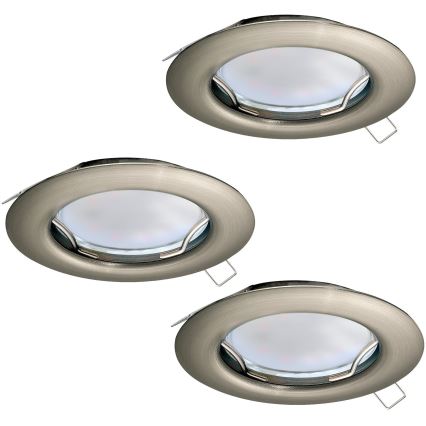 Eglo - SET 3x LED Ugradbena svjetiljka PENETO 3xGU10-LED/3W/230V