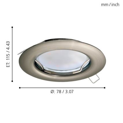 Eglo - SET 3x LED Ugradbena svjetiljka PENETO 3xGU10-LED/3W/230V