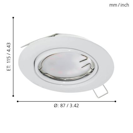 Eglo - LED ugradbena svjetiljka 1xGU10-LED/5W/230V