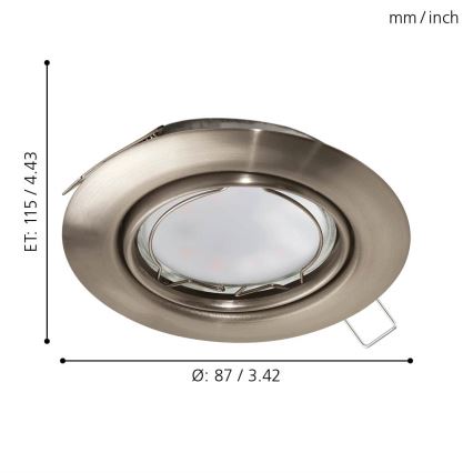 Eglo - LED Ugradbena svjetiljka 1xGU10-LED/5W/230V