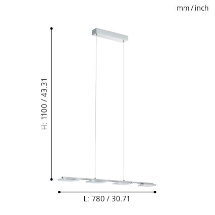 Eglo - LED Viseća svjetiljka 4xLED/4,5W/230V