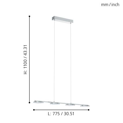 Eglo - LED Viseća svjetiljka 4xLED/4,5W/230V