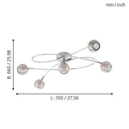 Eglo - LED Reflektorska svjetiljka 5xGU10-LED/3W/230V