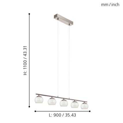 Eglo 94319 - LED Viseća svjetiljka ASCOLESE 5xLED/3,3W/230V