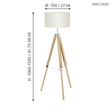 Eglo - Podna lampa 1xE27/60W/230V