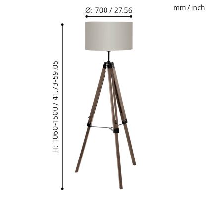Eglo - Podna lampa 1xE27/60W/230V