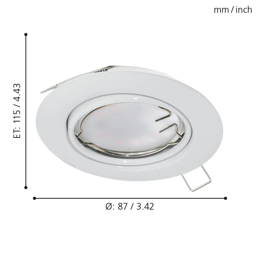 Eglo - Komplet 3x LED ugradnih stropnih svjetiljki PENETO 1xGU10-LED/5W/230V
