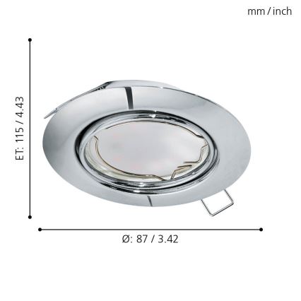 Eglo - SET 3x LED Ugradna svjetiljka PENETO 3xGU10-LED/5W/230V