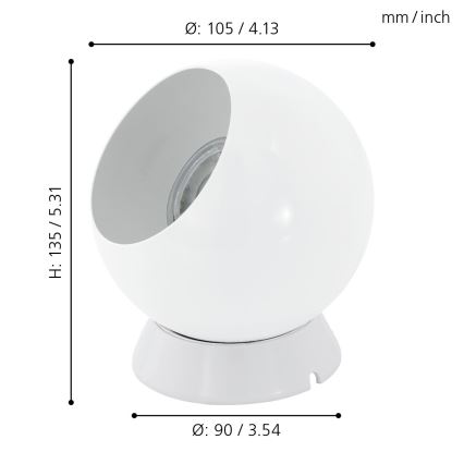 Eglo - LED stolna/zidna lampa 1xGU10/2,8W/230V bijela