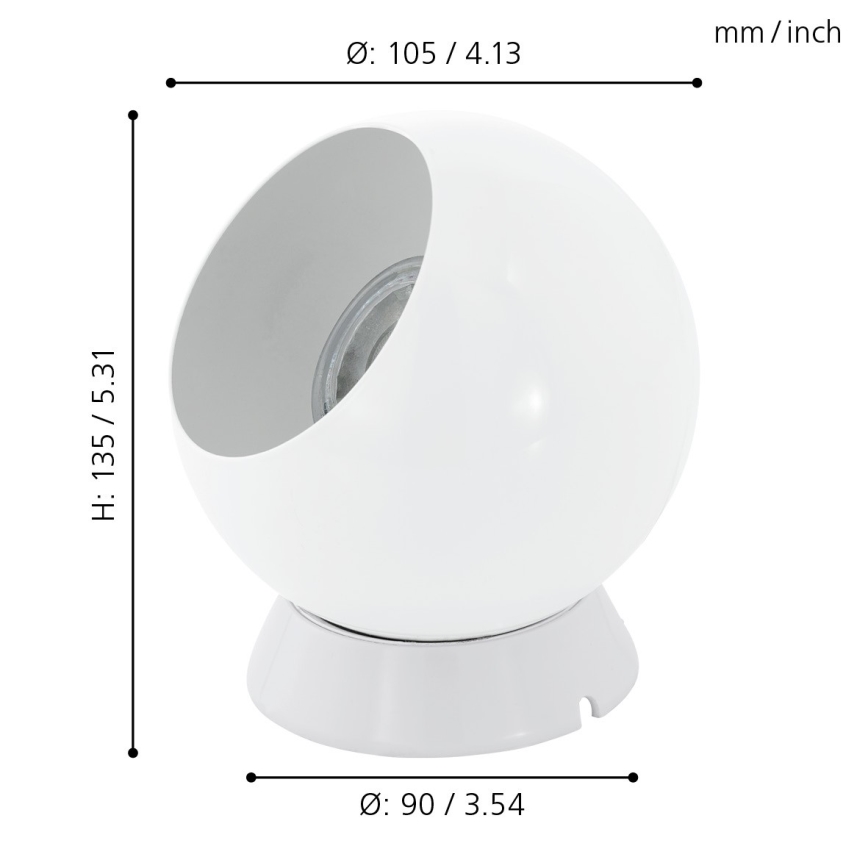 Eglo - LED stolna/zidna lampa 1xGU10/2,8W/230V bijela