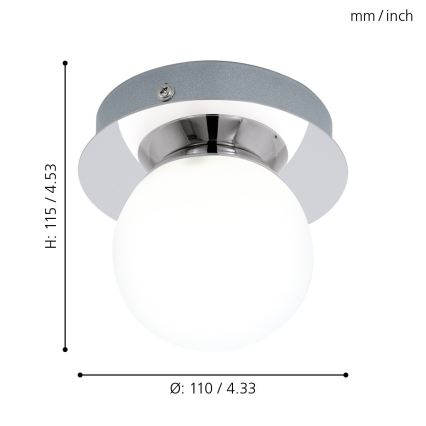 Eglo - LED svjetiljka za kupaonicu 1xLED/3,3W/230V IP44