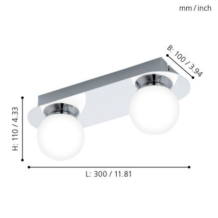 Eglo - LED svjetiljka za kupaonicu 2xLED/3,3W/230V IP44