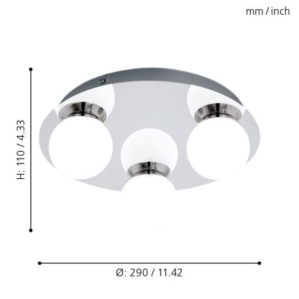 Eglo - LED svjetiljka za kupaonicu 3xLED/3,3W/230V IP44