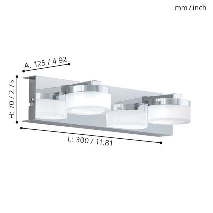 Eglo - LED Zidna svjetiljka za kupaonicu 2xLED/4,5W/230V IP44