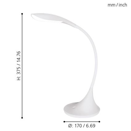 Eglo - LED stolna svjetiljka za prigušivanje 1xLED/4,5W/230V bijela
