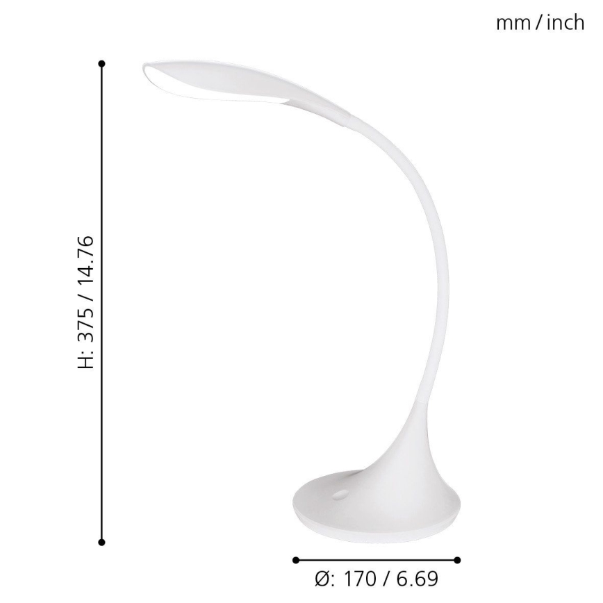 Eglo - LED stolna svjetiljka za prigušivanje 1xLED/4,5W/230V bijela