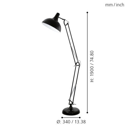 Eglo - Stojeća lampa 1xE27/60W/230V