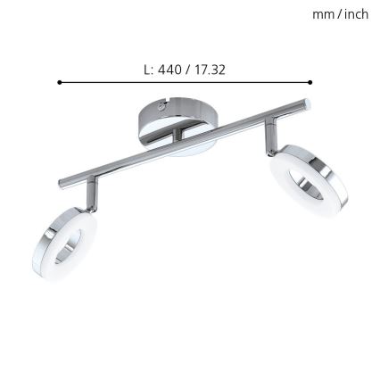Eglo 94757 - LED Svjetiljka za kupaonicu GONARO 2xLED/3,8W/230V IP44