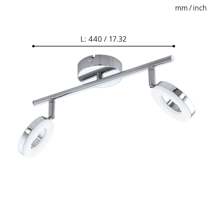 Eglo 94757 - LED Svjetiljka za kupaonicu GONARO 2xLED/3,8W/230V IP44