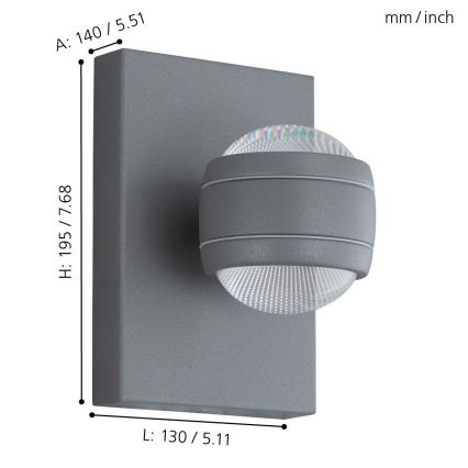 Eglo - LED Vanjska svjetiljka 2xLED/3,7W/230V IP44