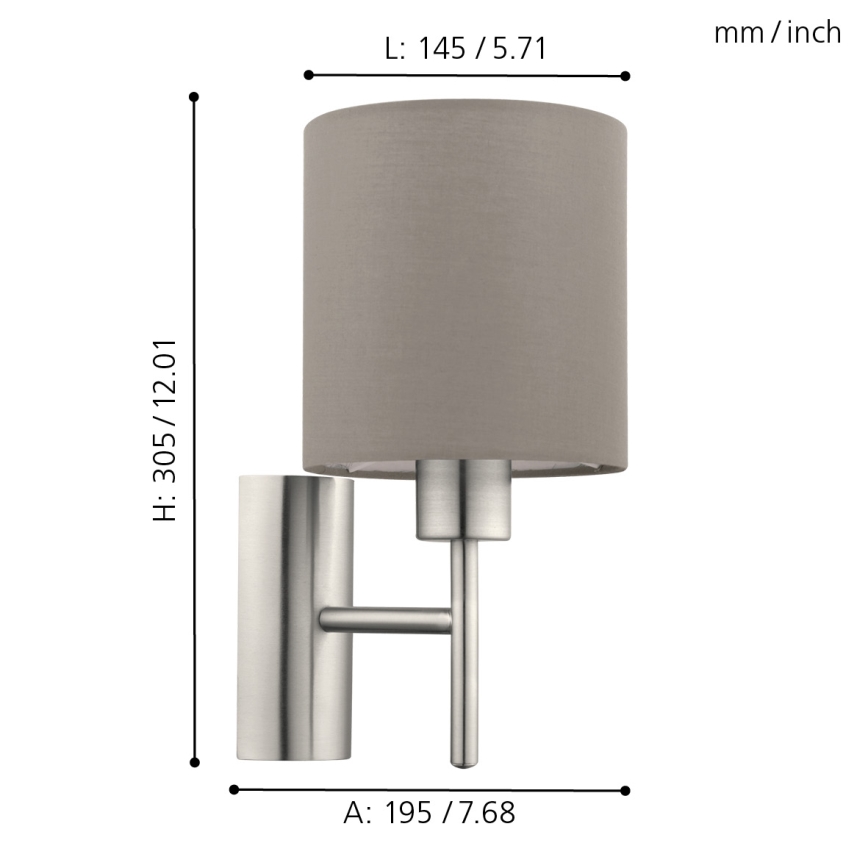 Eglo - Zidna svjetiljka 1xE27/60W/230V taupe