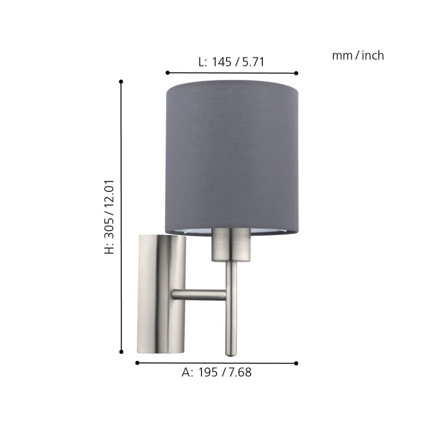 Eglo - Zidna svjetiljka 1xE27/60W/230V