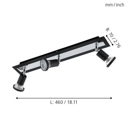 Eglo 94965 - LED Reflektorska svjetiljka SARRIA 3xGU10-LED/5W/230V