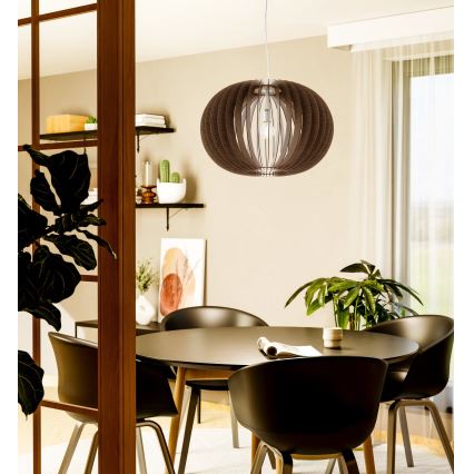 Eglo 95026 - Luster na sajli STELLATO 1xE27/60W/230V Ø 70 cm smeđa