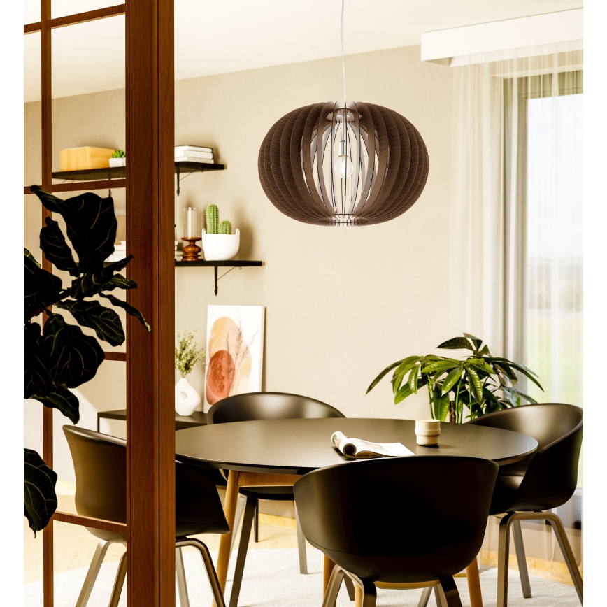 Eglo 95026 - Luster na sajli STELLATO 1xE27/60W/230V Ø 70 cm smeđa