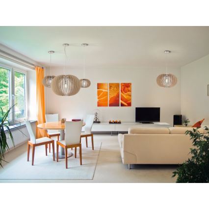 Eglo 95042 - Viseći luster STELLATO na sajli 1xE27/60W/230V, promjer 70 cm, bež