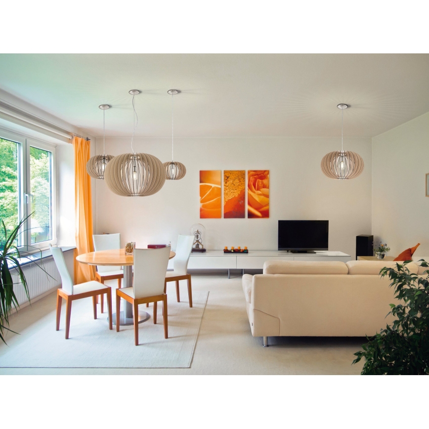 Eglo 95042 - Viseći luster STELLATO na sajli 1xE27/60W/230V, promjer 70 cm, bež