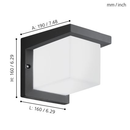 Eglo - Vanjska zidna svjetiljka LED/10W/230V IP54