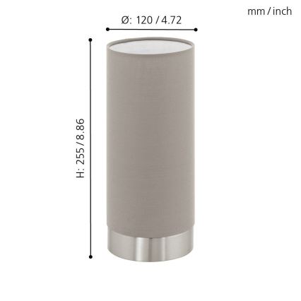 Eglo - Prigušiva stolna lampa 1xE27/40W/230V taupe