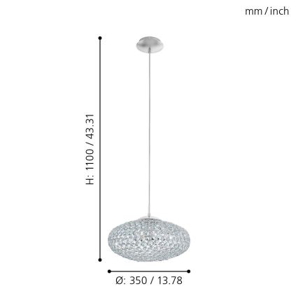 Eglo - Luster na sajli 1xE27/60W/230V