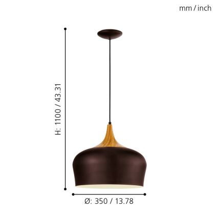 Eglo - Luster na sajli 1xE27/60W/230V
