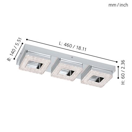 Eglo - LED Kristalna stropna svjetiljka 3xLED/4W/230V