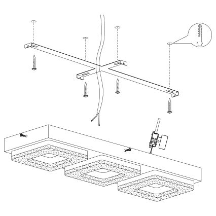 Eglo - LED Kristalna stropna svjetiljka 3xLED/4W/230V