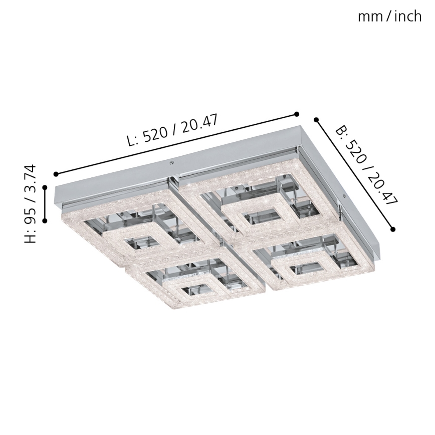 Eglo - LED Kristalna stropna svjetiljka LED/48W/230V
