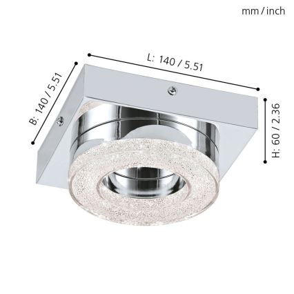 Eglo - LED Kristalna stropna svjetiljka LED/4W/230V