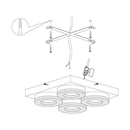 Eglo - LED Kristalna stropna svjetiljka 4xLED/4W/230V