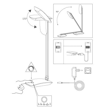 Eglo - LED stolna lampa s prigušivanjem LED/4,5W/12V/230V