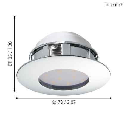 Eglo - LED ugradno stropno svjetlo LED/4,9W/230V
